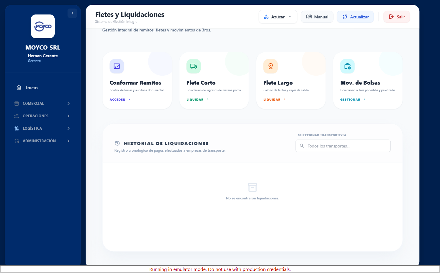 Historial de liquidaciones