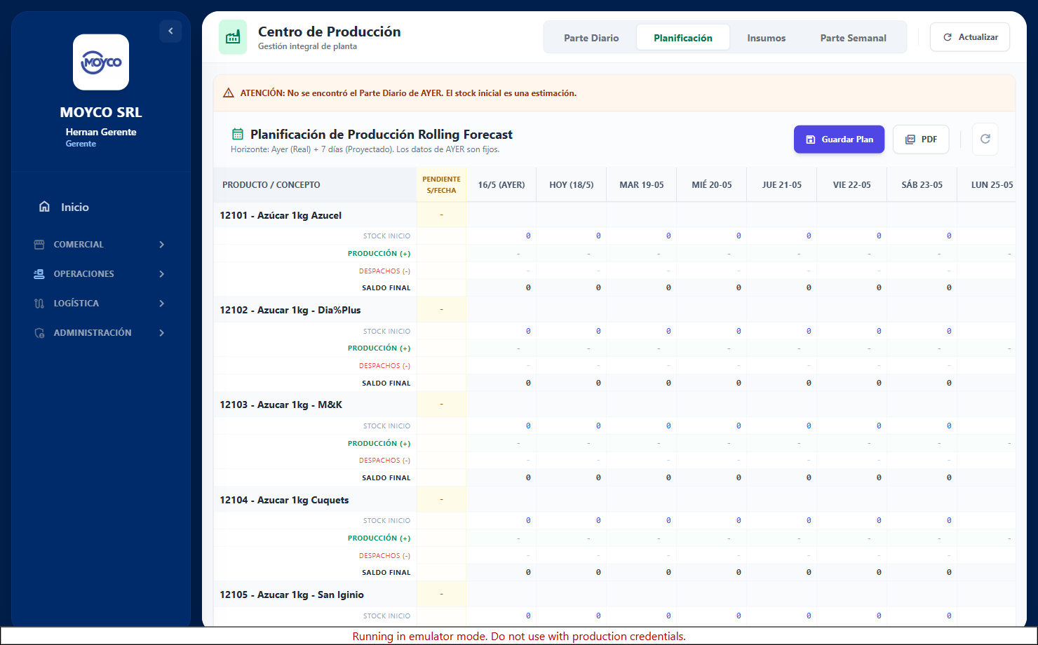 Planificación de Producción