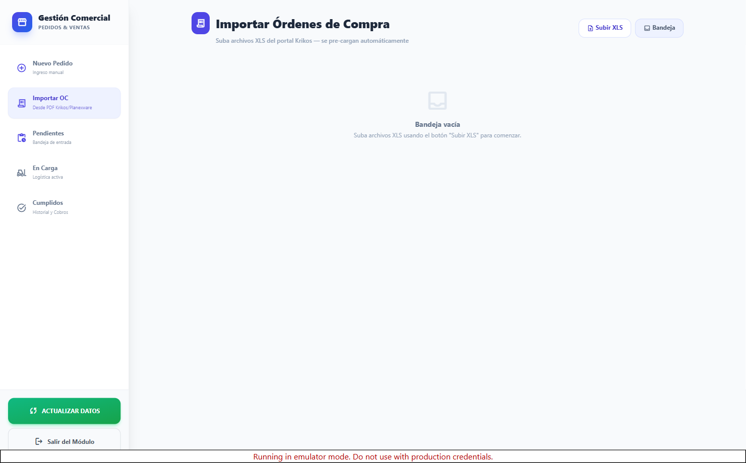 Importar orden de compra